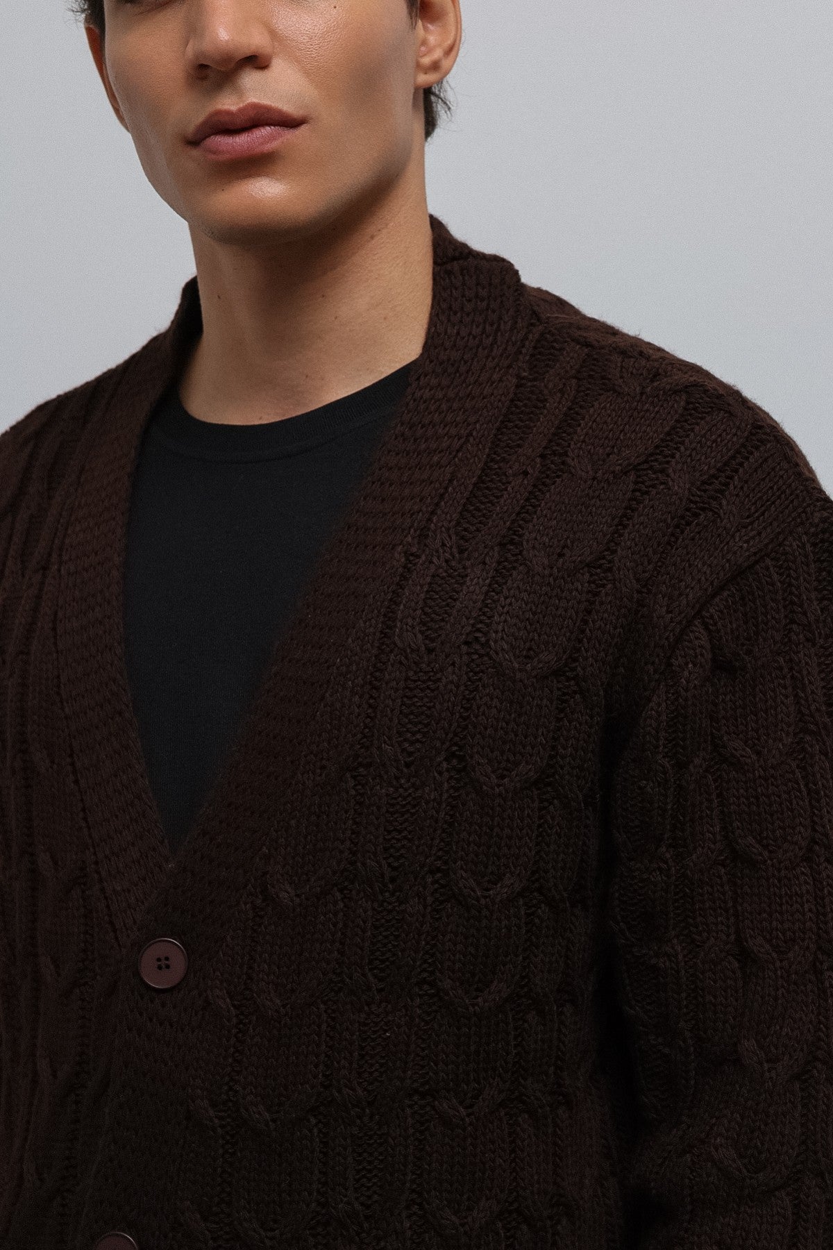 Antioch Men's Cardigan with Braided Texture