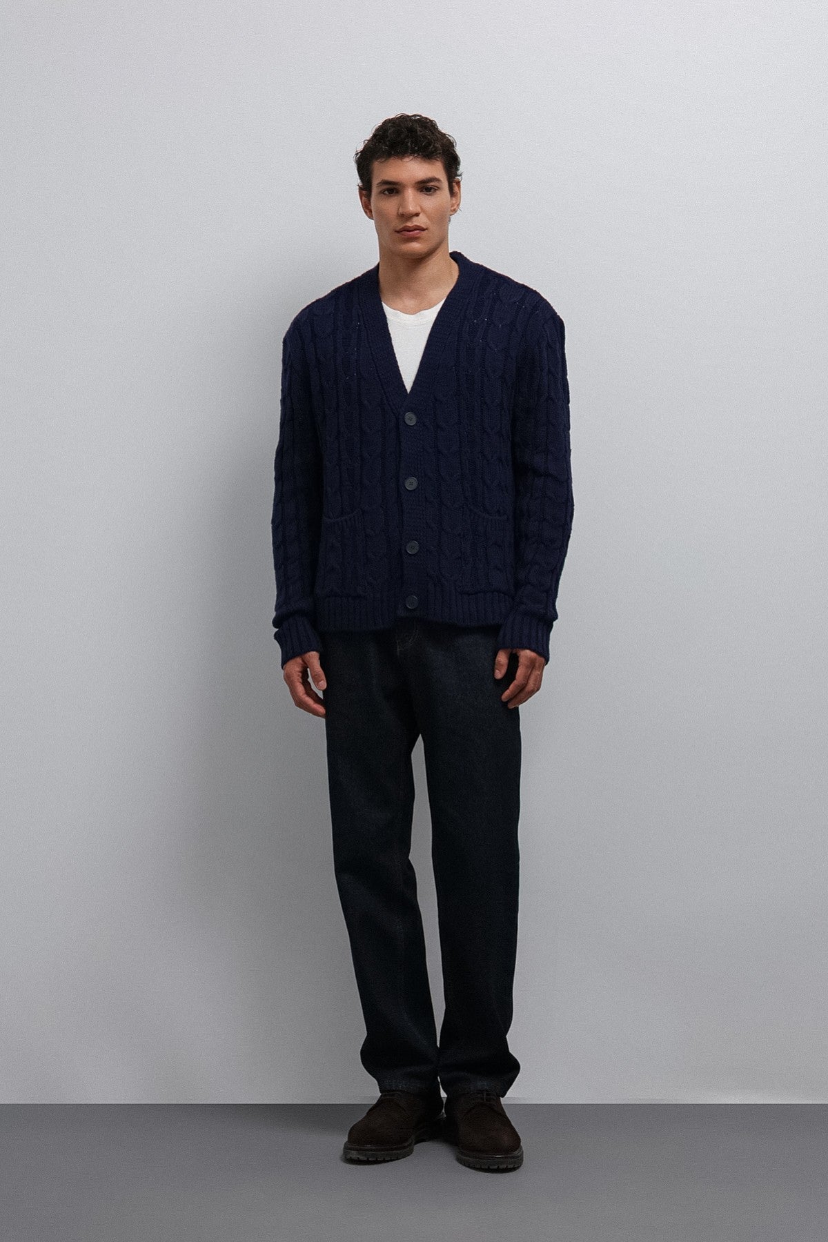 Antioch Men's Cardigan with Braided Texture