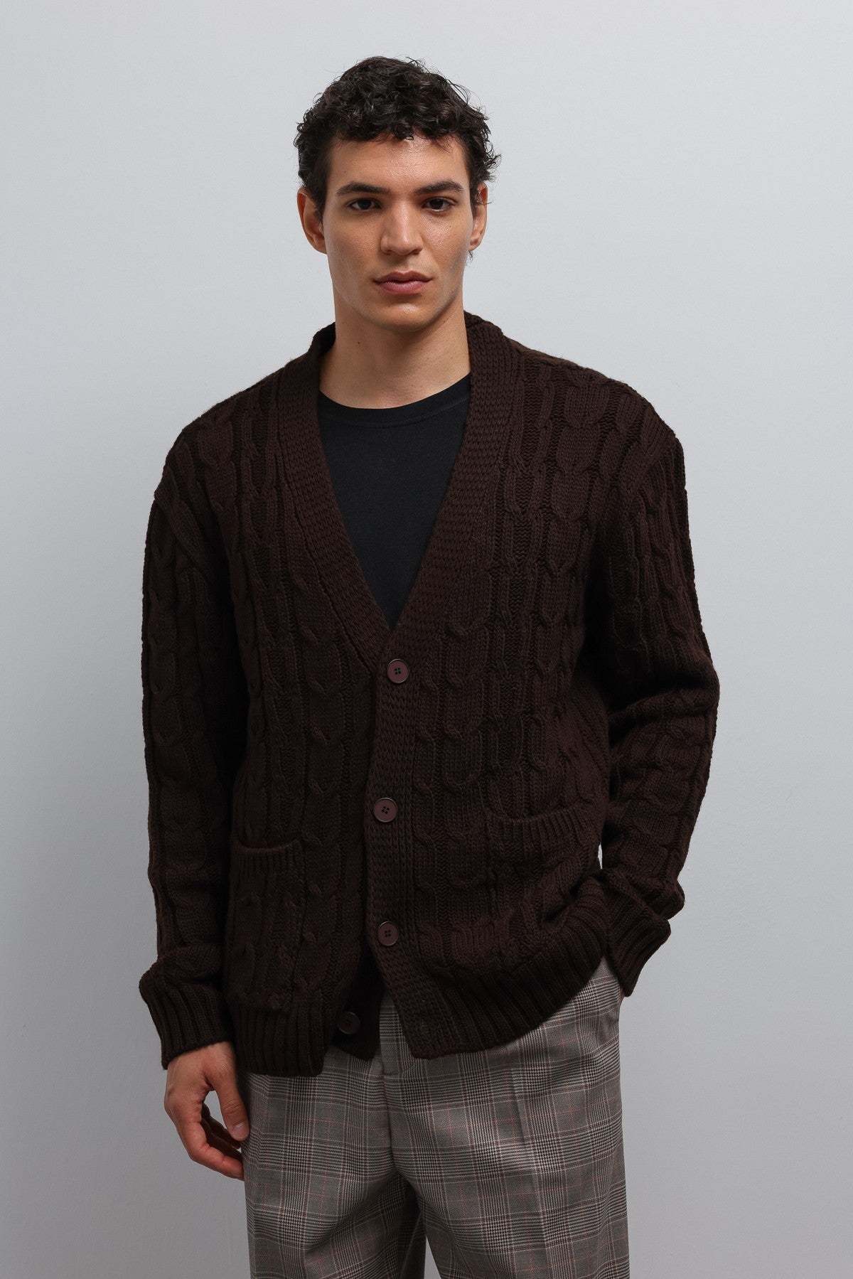 Antioch Men's Cardigan with Braided Texture