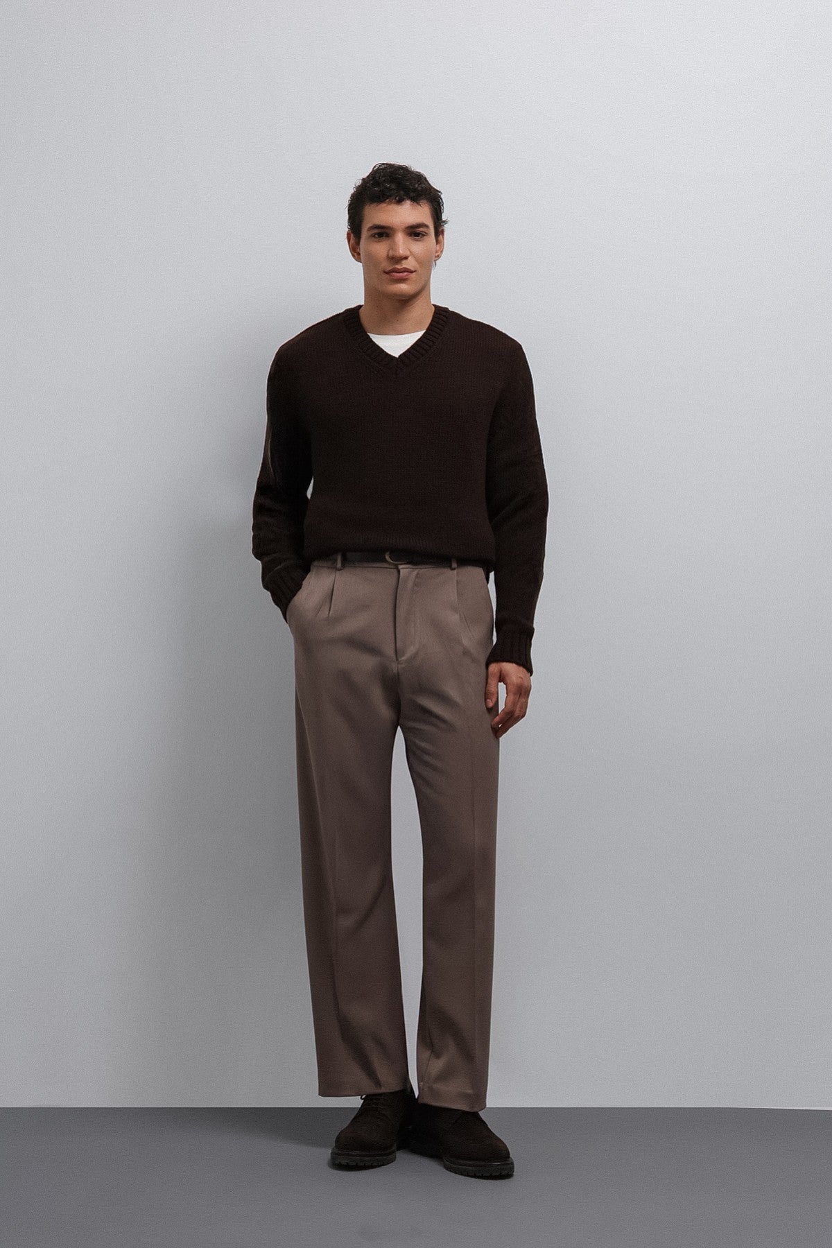 Men's V-Neck Sweater with Antioch Texture