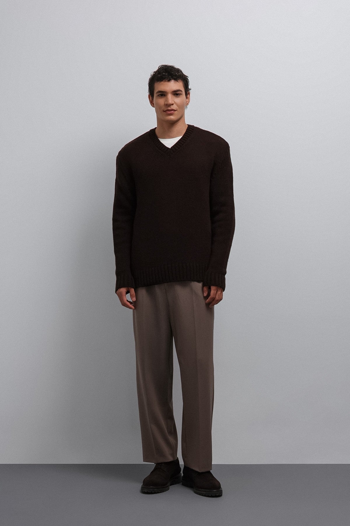 Men's V-Neck Sweater with Antioch Texture