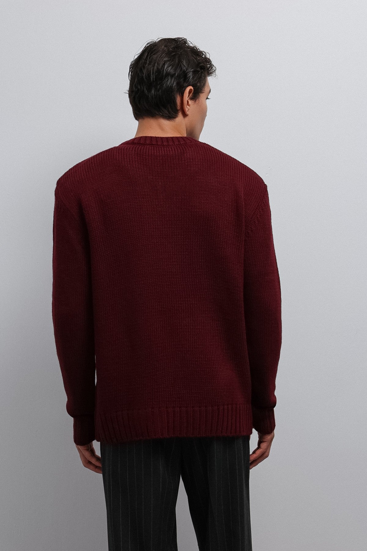 Men's V-Neck Sweater with Antioch Texture
