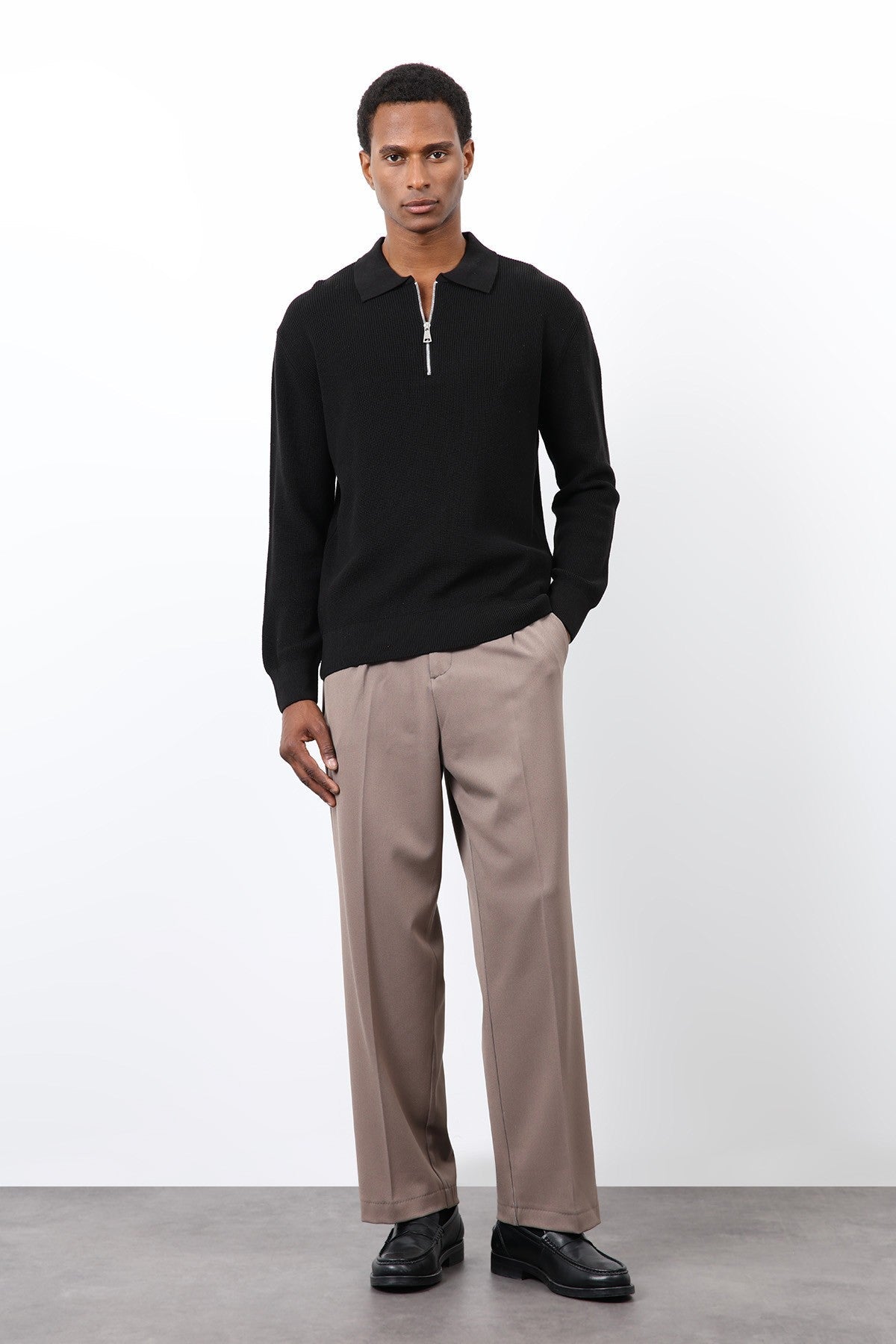 Antioch Men's Zipper-Front Knit Sweater