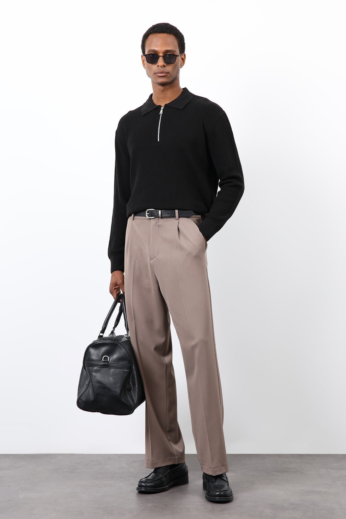 Antioch Men's Zipper-Front Knit Sweater
