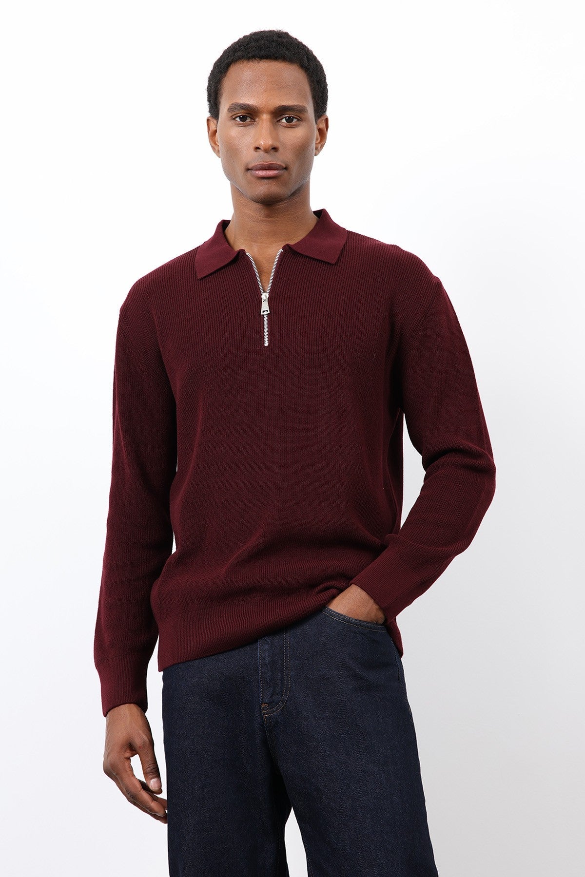Antioch Men's Zipper-Front Knit Sweater