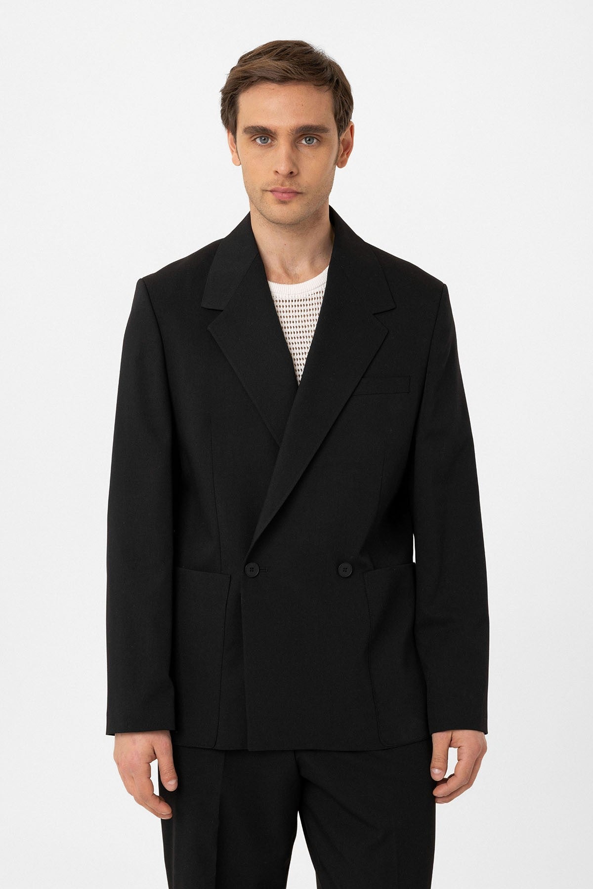 Antioch Relax Fit Double-Breasted Men's Technical Blazer Jacket