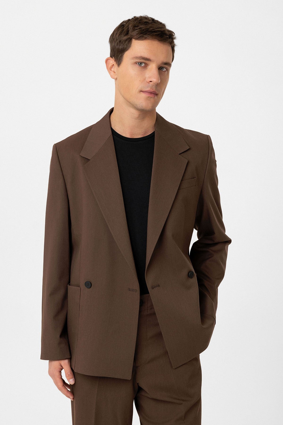 Antioch Relax Fit Double-Breasted Men's Technical Blazer Jacket