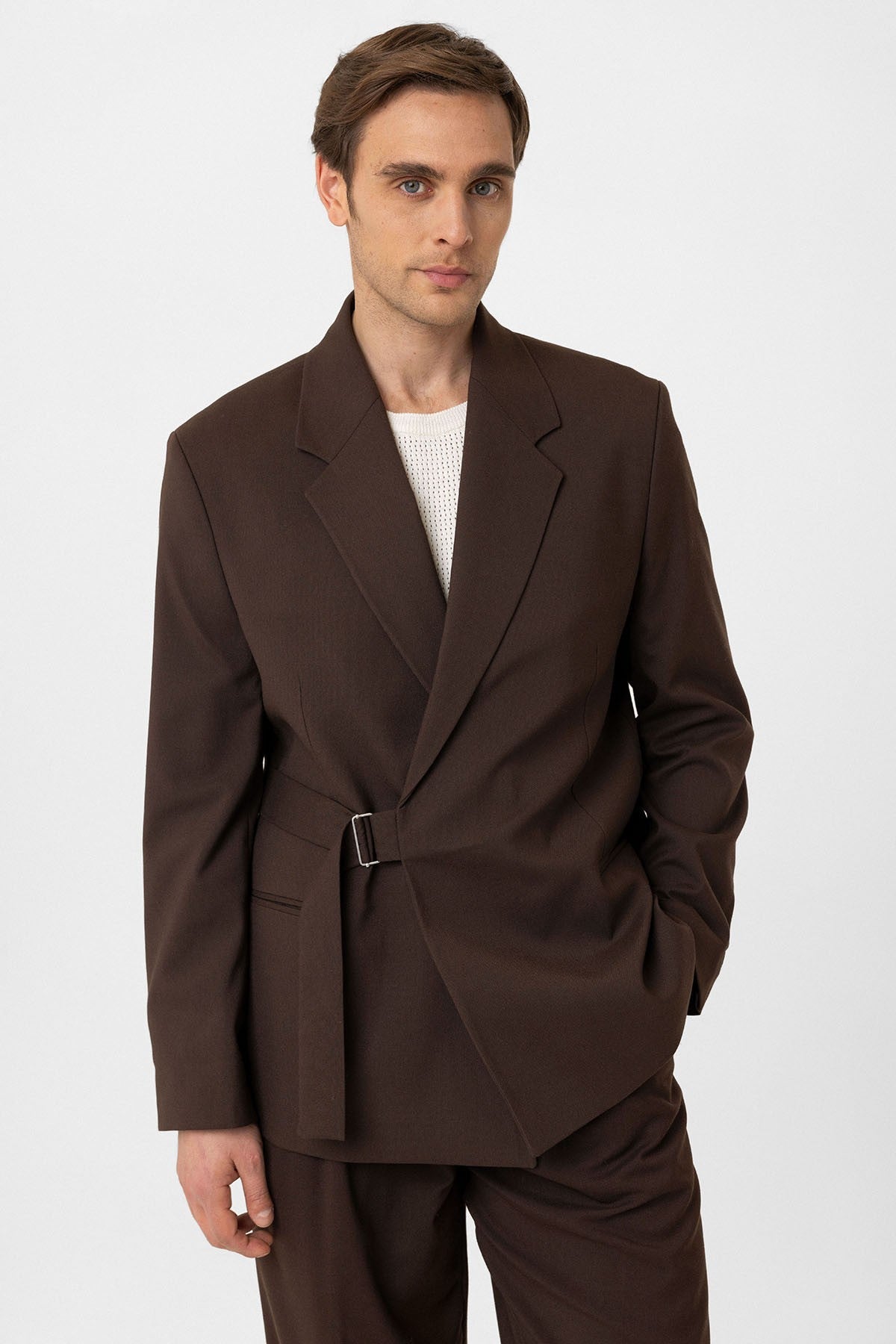 Antioch Belted Relaxed-Fit Men's Blazer Jacket