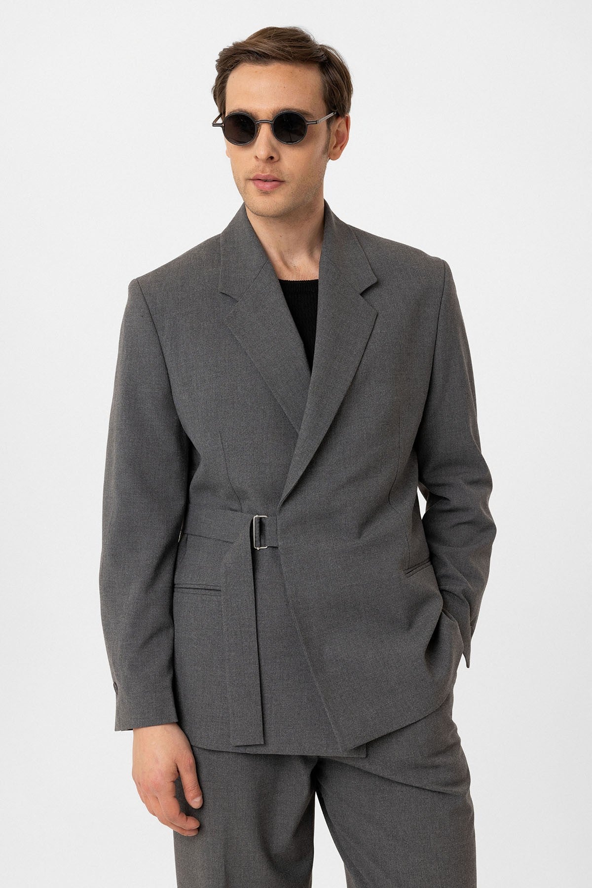 Antioch Belted Relaxed-Fit Men's Blazer Jacket