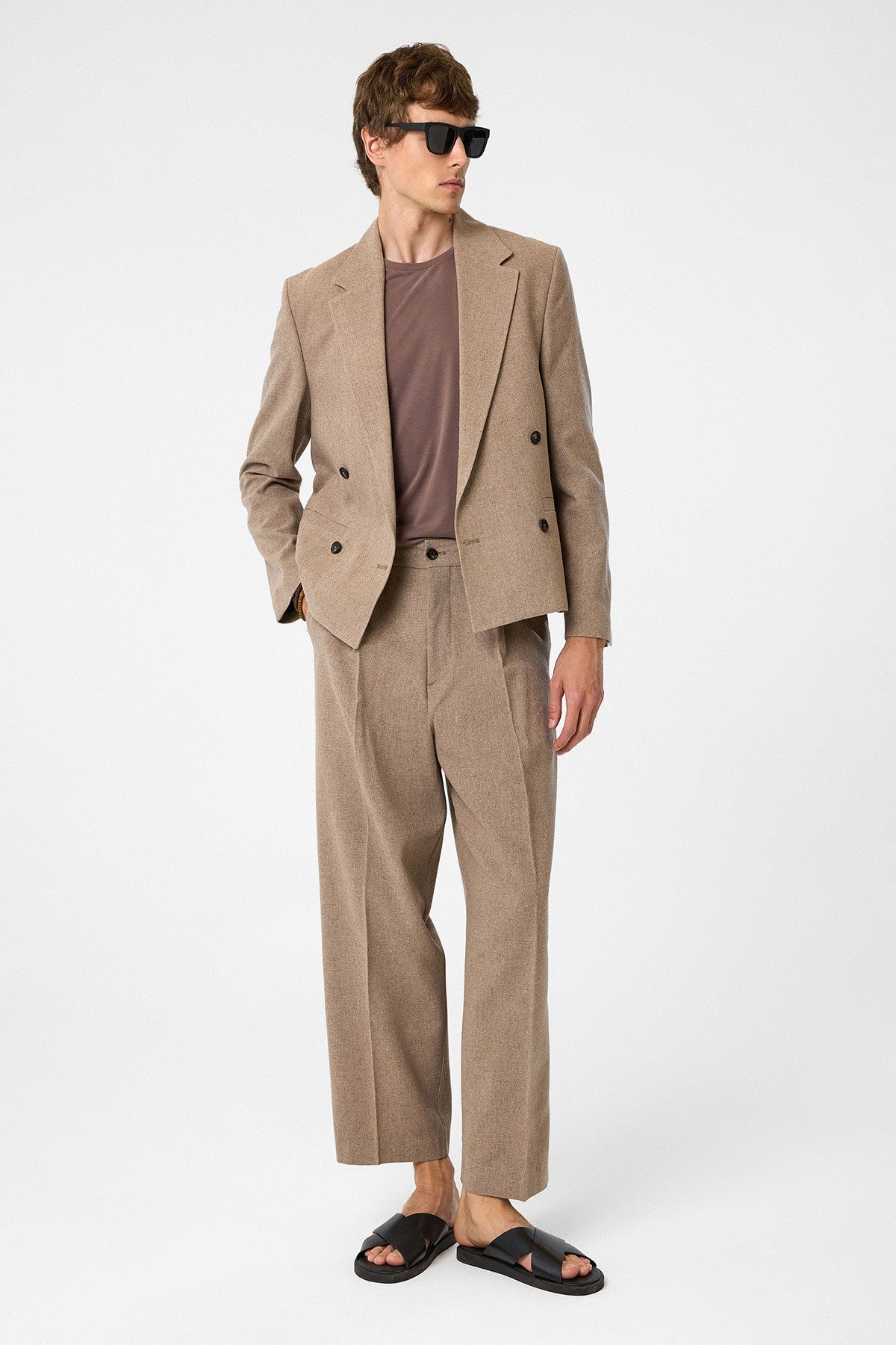 Antioch Relax Fit Double-Breasted Crop Men's Blazer Jacket
