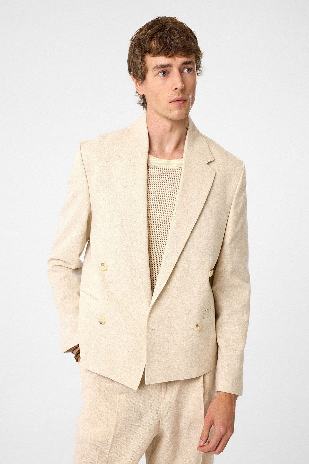 Antioch Relax Fit Double-Breasted Crop Men's Blazer Jacket