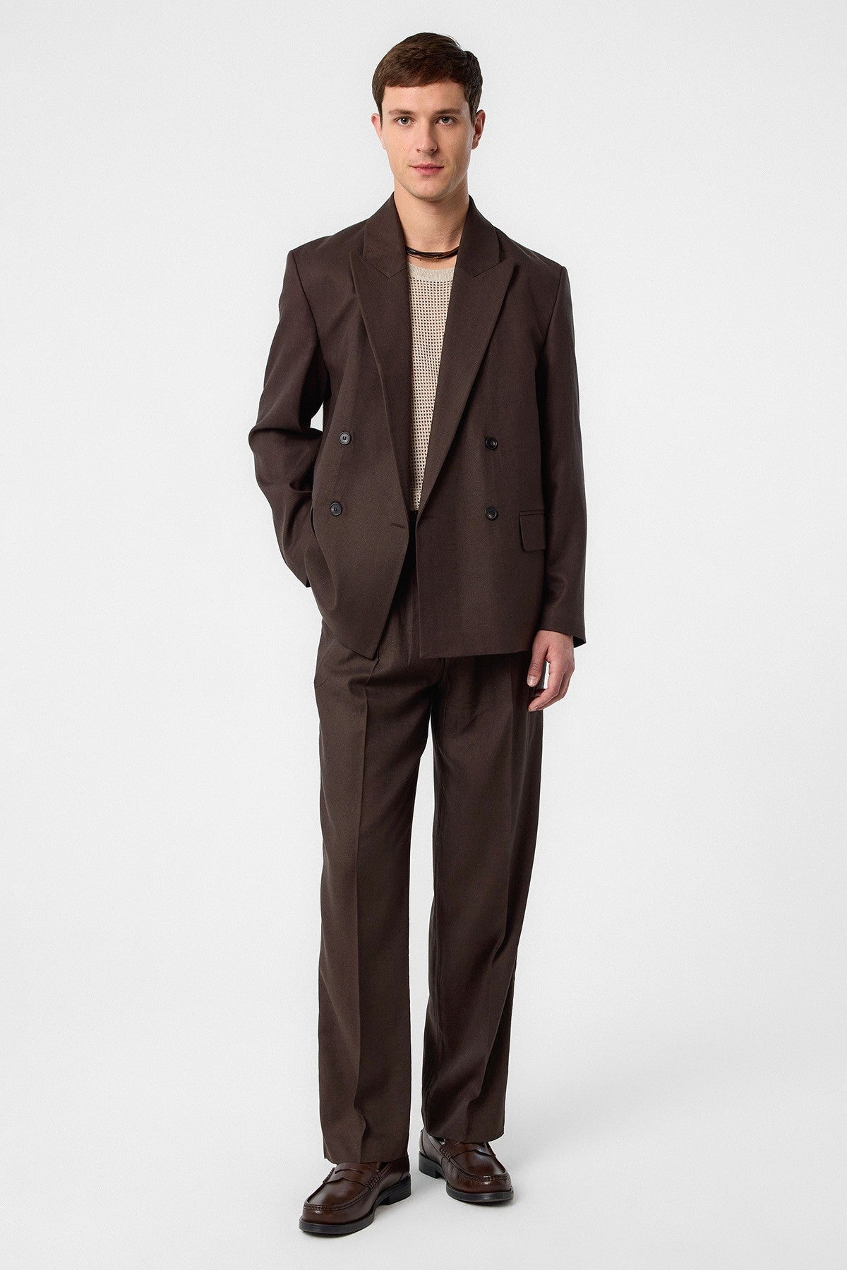 Relax Fit Men's Blazer Jacket in a Linen Blend