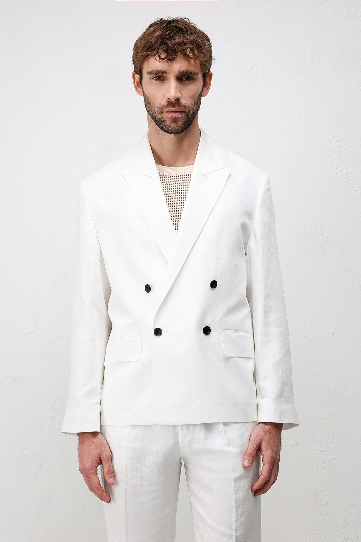 Relax Fit Men's Blazer Jacket in a Linen Blend