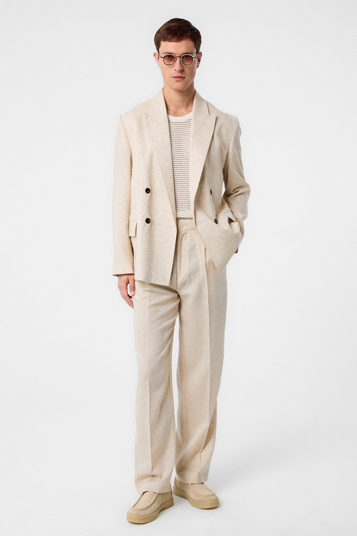 Relax Fit Men's Blazer Jacket in a Linen Blend