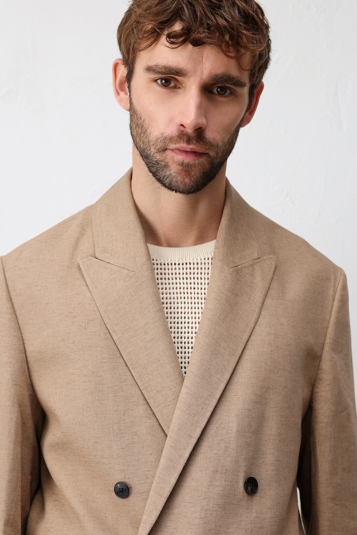 Relax Fit Men's Blazer Jacket in a Linen Blend