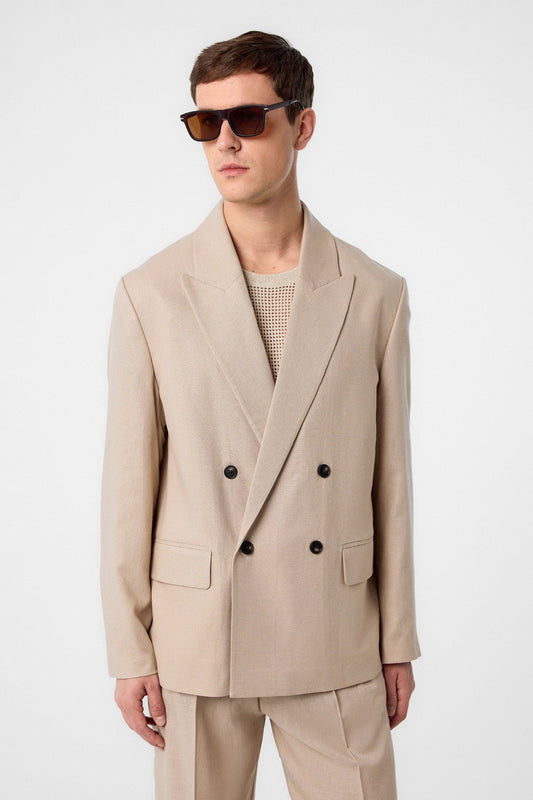 Relax Fit Men's Blazer Jacket in a Linen Blend