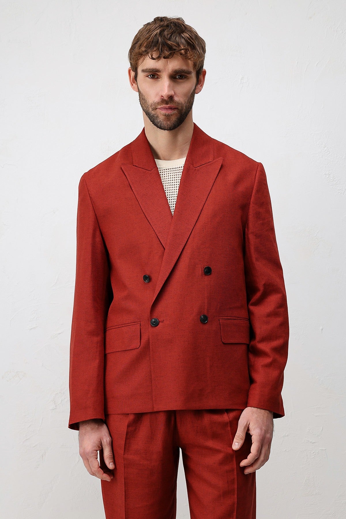 Relax Fit Men's Blazer Jacket in a Linen Blend