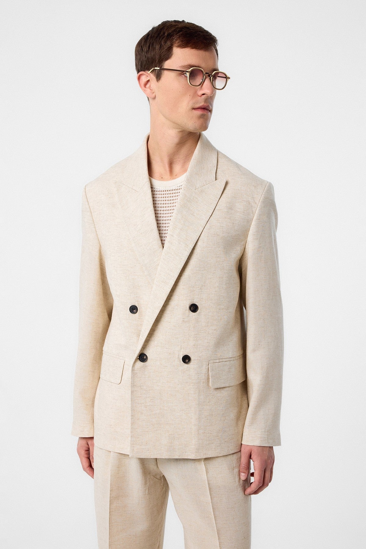 Relax Fit Men's Blazer Jacket in a Linen Blend