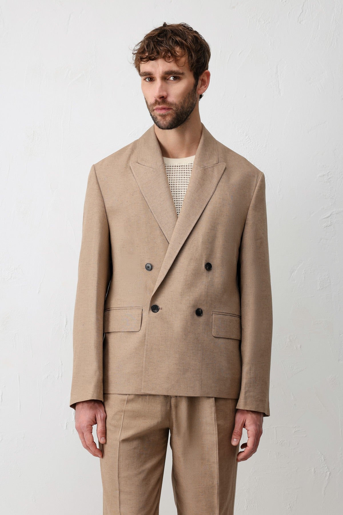 Relax Fit Men's Blazer Jacket in a Linen Blend