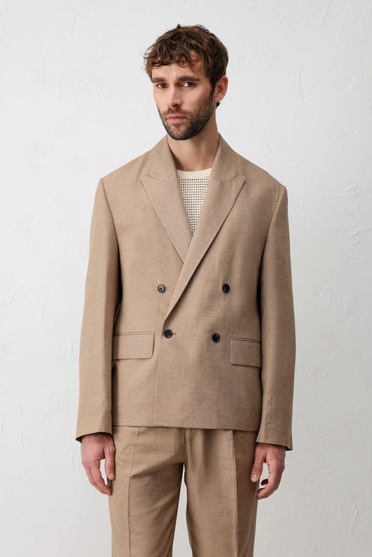 Relax Fit Men's Blazer Jacket in a Linen Blend