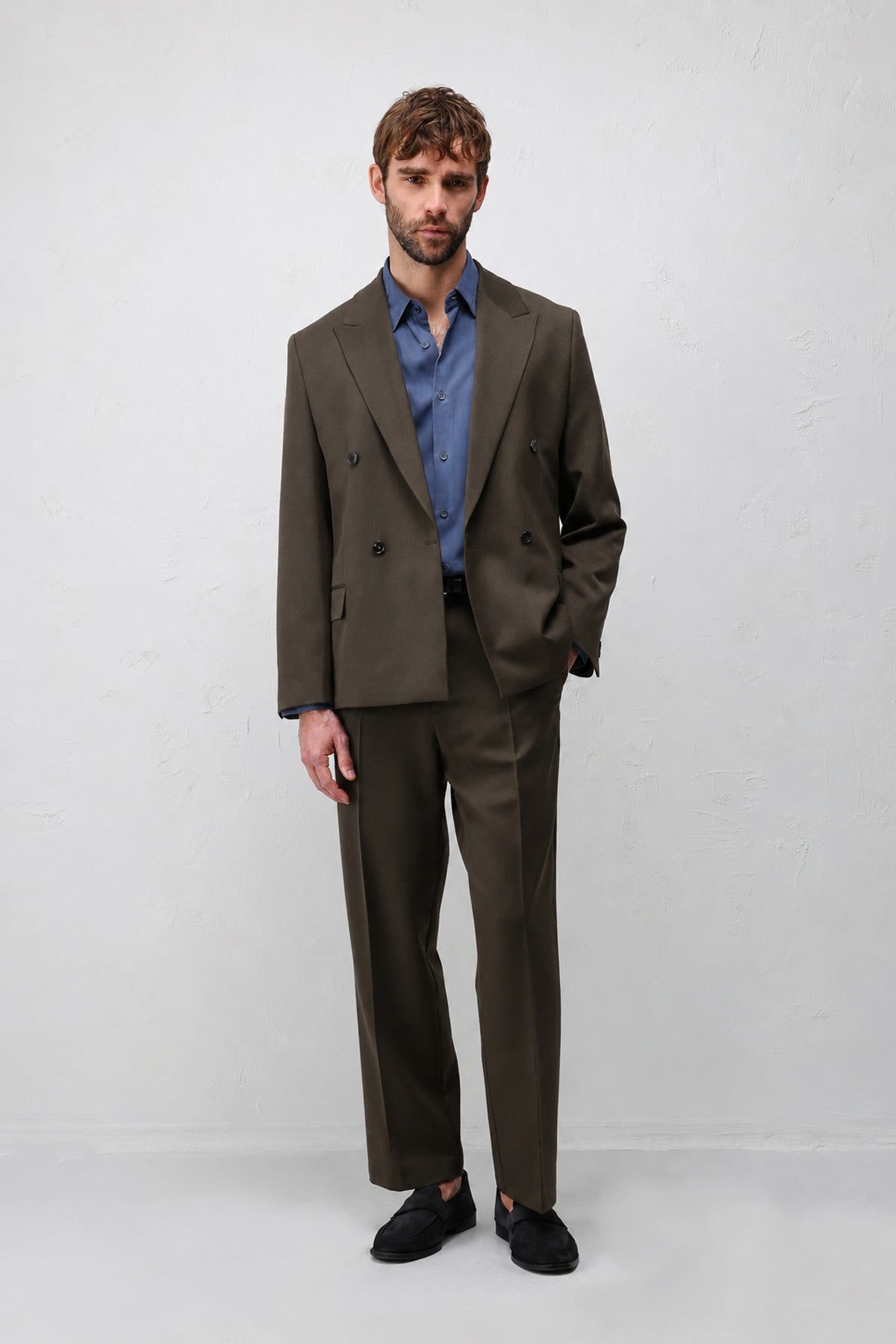 Relax Fit Double-Breasted Men's Blazer