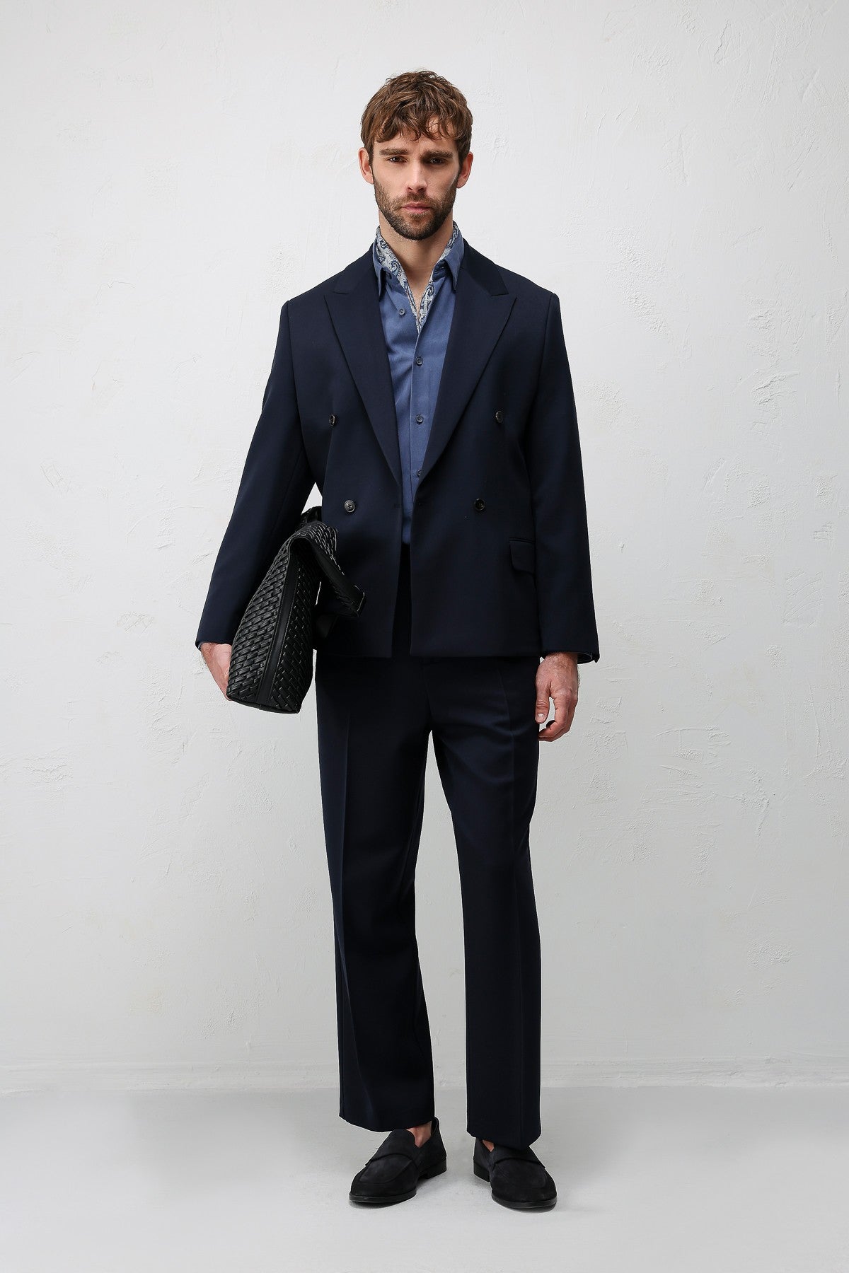 Relax Fit Double-Breasted Men's Blazer