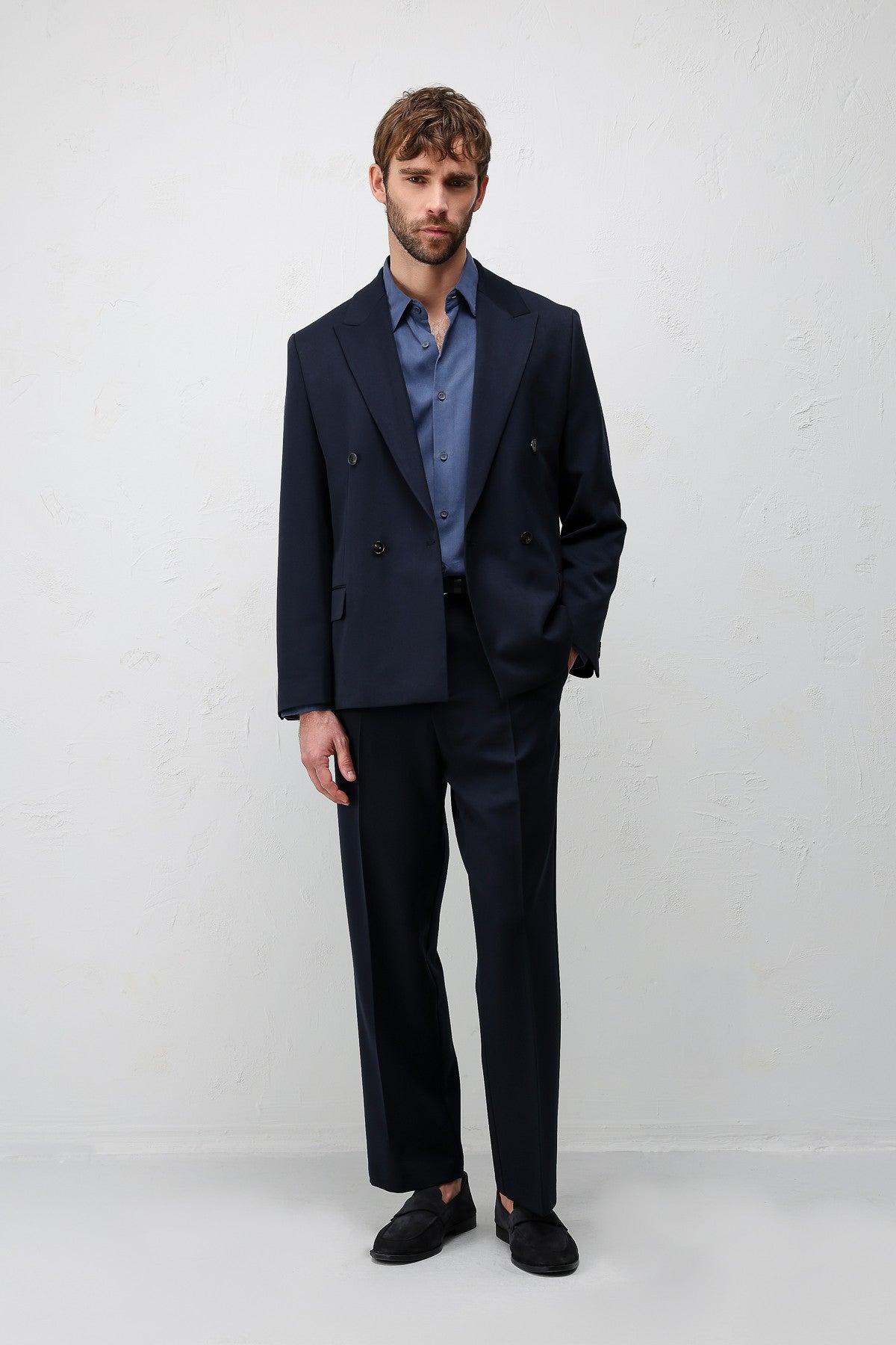 Relax Fit Double-Breasted Men's Blazer