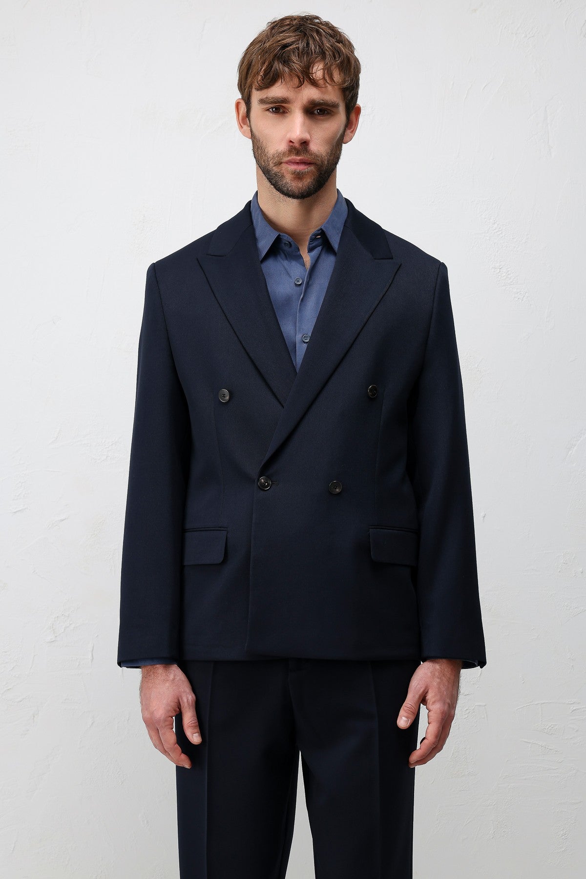 Relax Fit Double-Breasted Men's Blazer