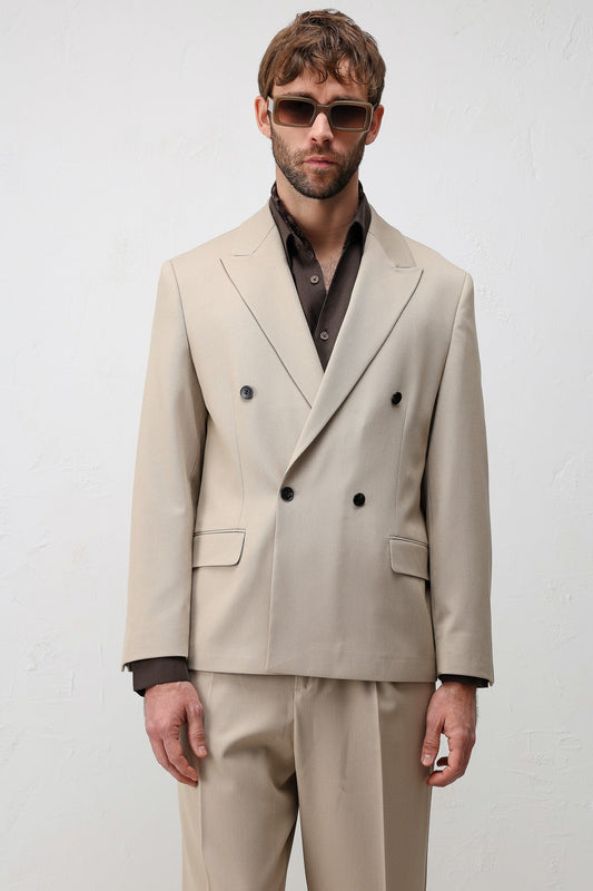Relax Fit Double-Breasted Men's Blazer