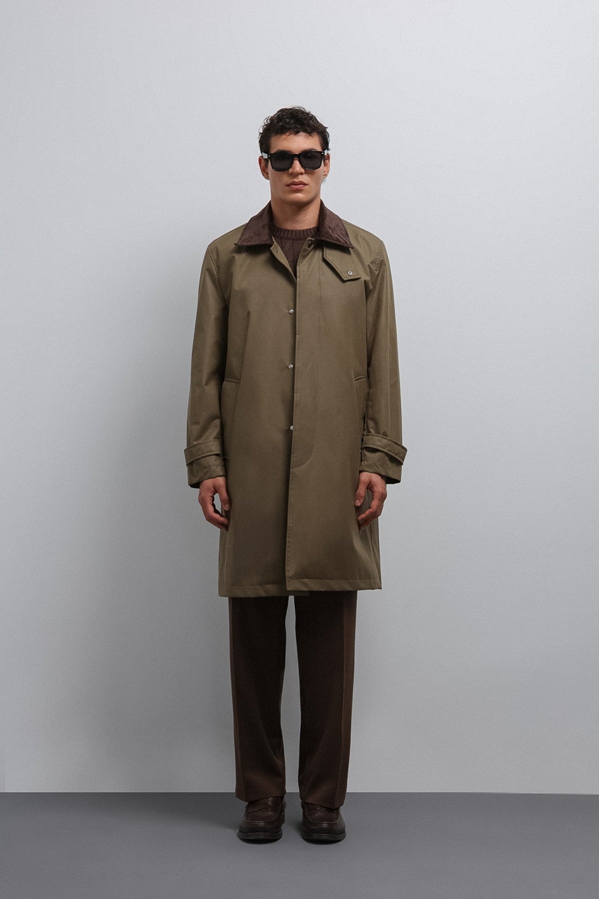 Antioch Contrast Collar Technical Men's Trench Coat
