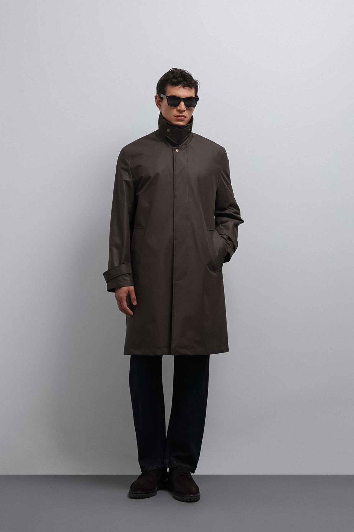 Antioch Contrast Collar Technical Men's Trench Coat
