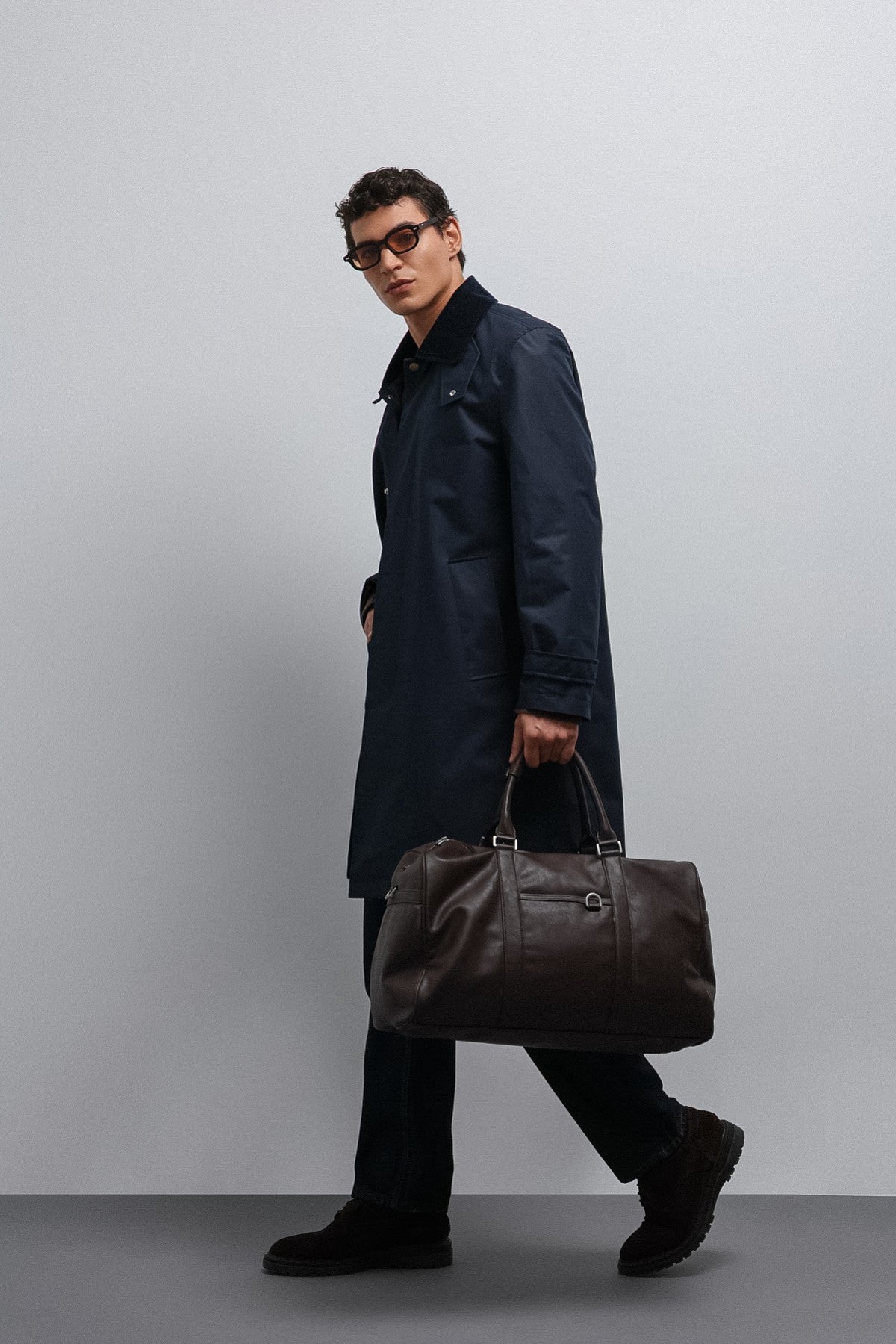 Antioch Contrast Collar Technical Men's Trench Coat
