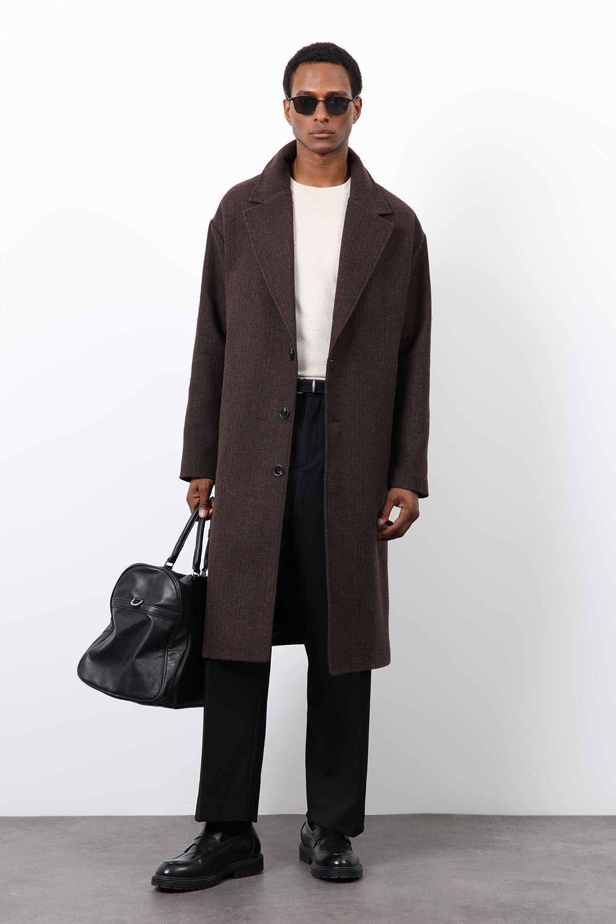 Antioch Relax Fit Herringbone-Patterned Men's Coat