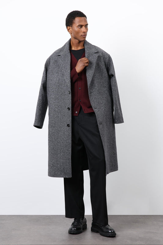 Antioch Relax Fit Herringbone-Patterned Men's Coat