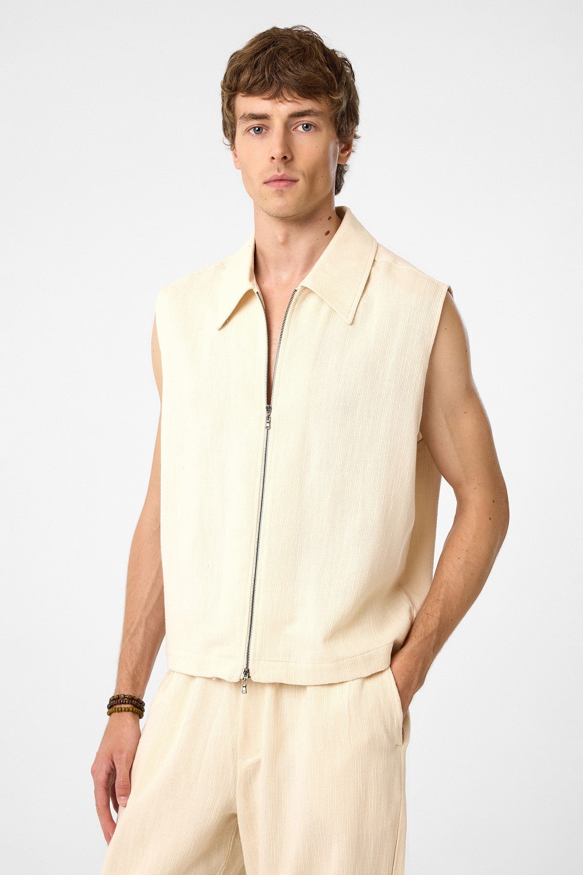 Antioch Textured Polo-Neck Men's Vest
