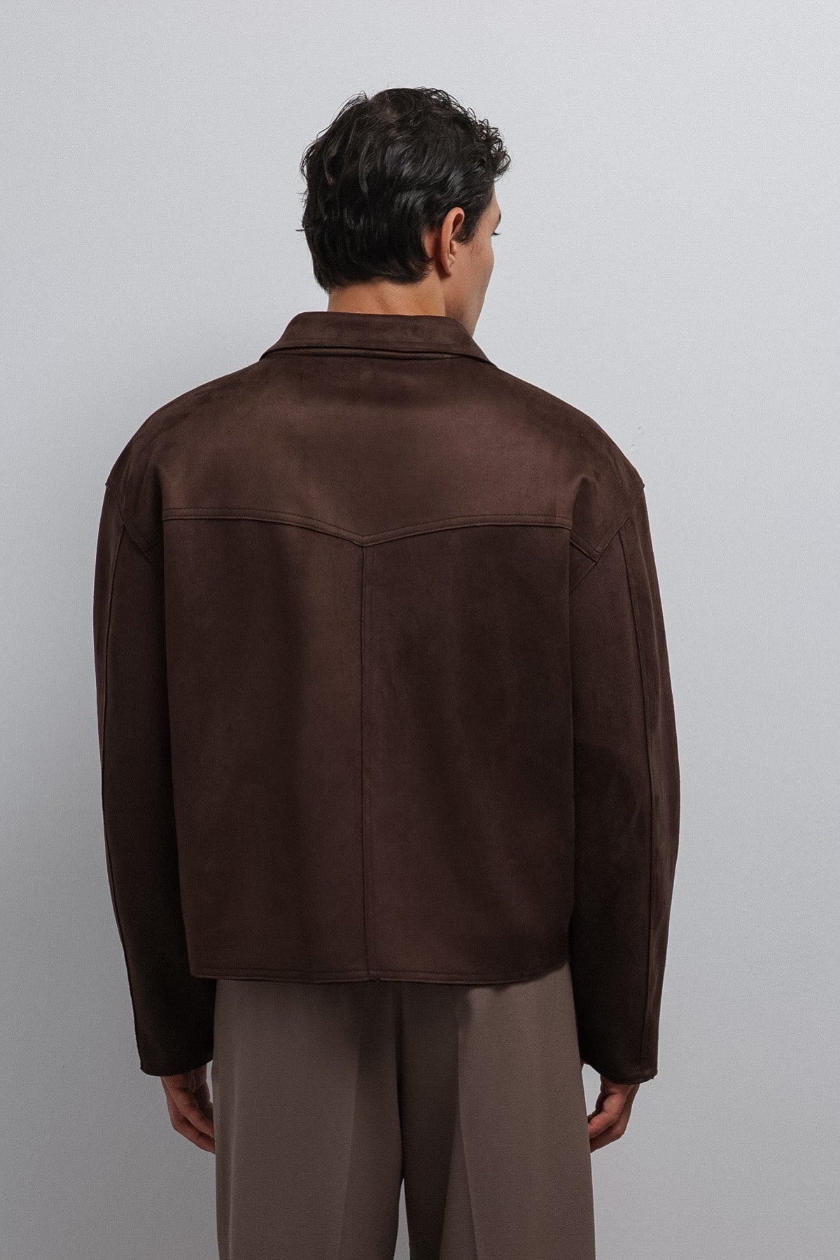 Antioch Zipper-Front Faux Suede Men's Jacket