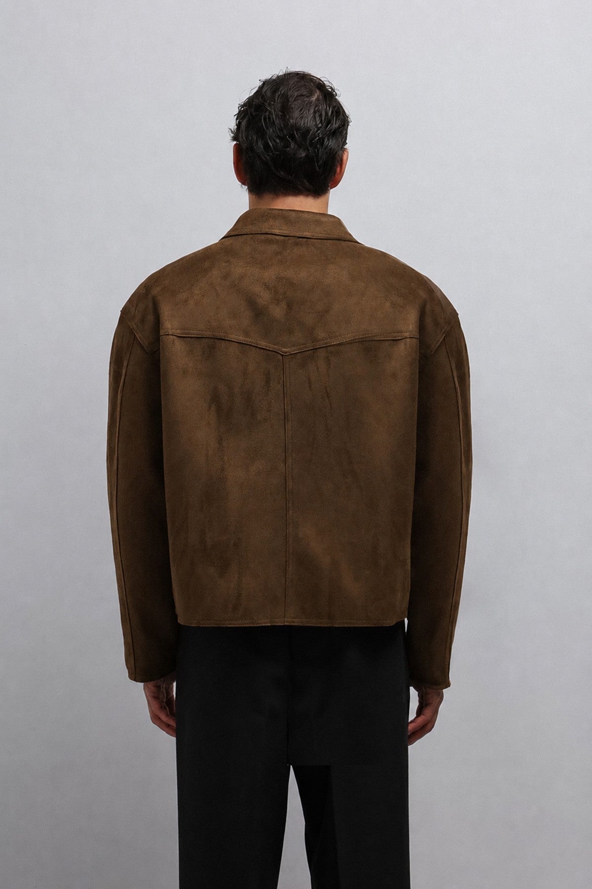 Men's Faux Suede Jacket with Zipper