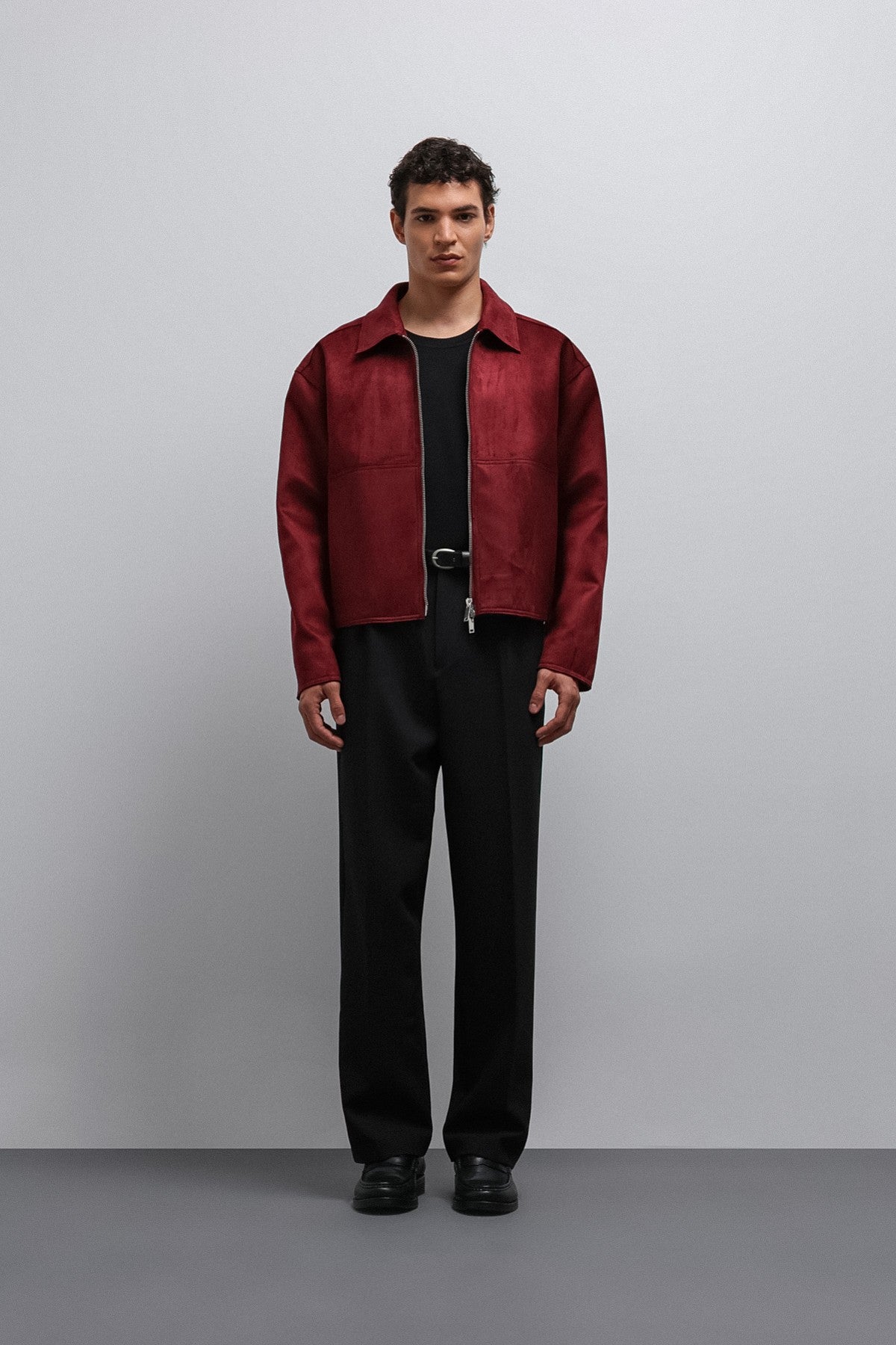 Antioch Zipper-Front Faux Suede Men's Jacket