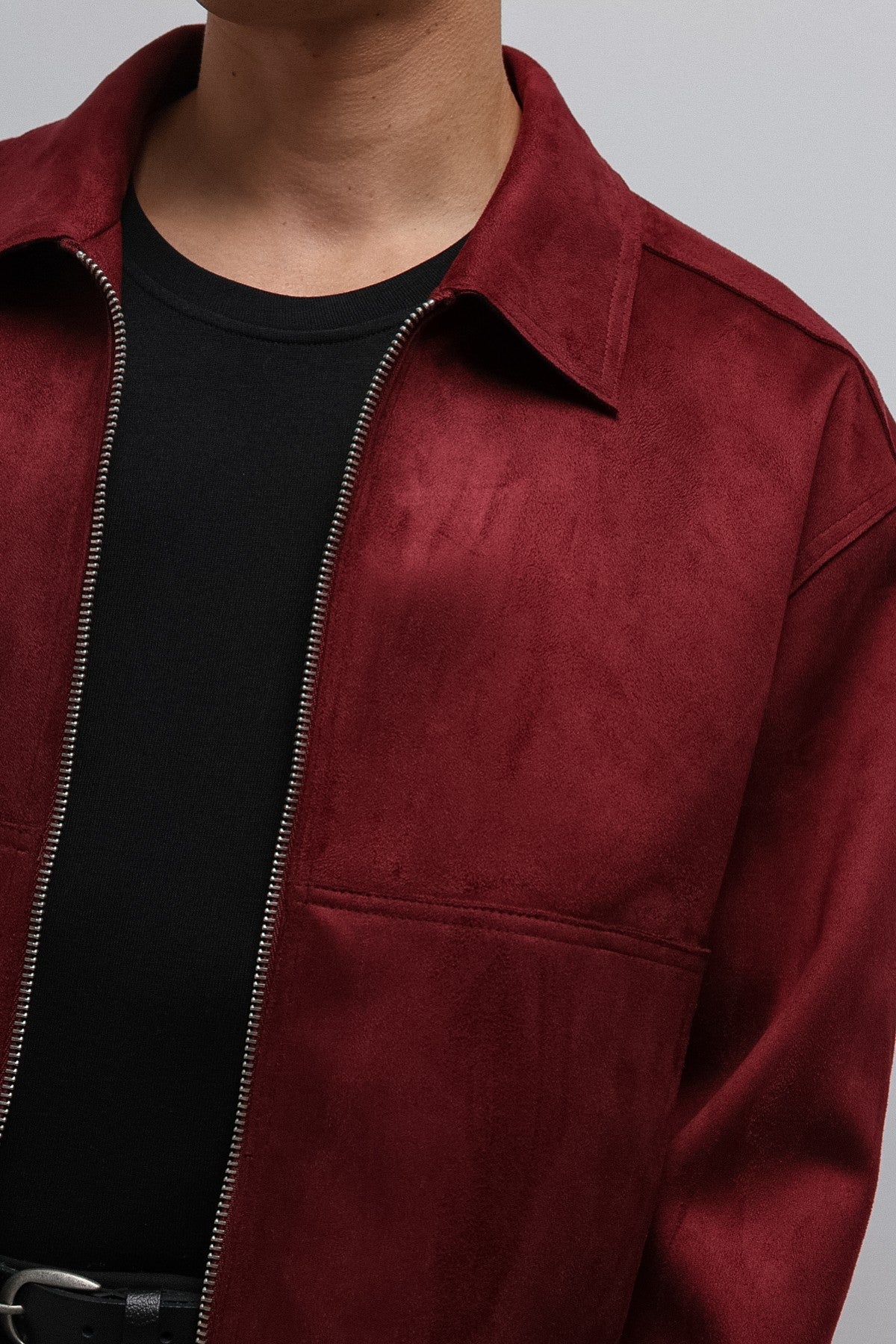 Antioch Zipper-Front Faux Suede Men's Jacket
