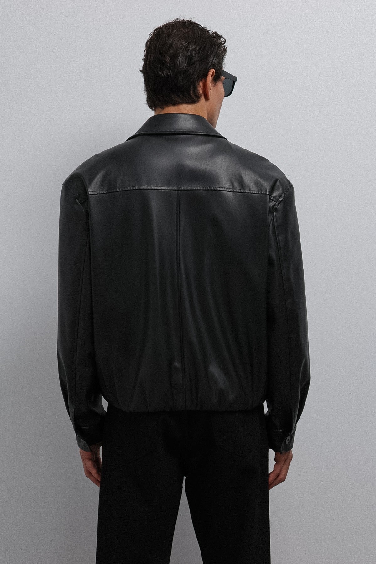 Antioch Faux Leather Bomber Jacket for Men
