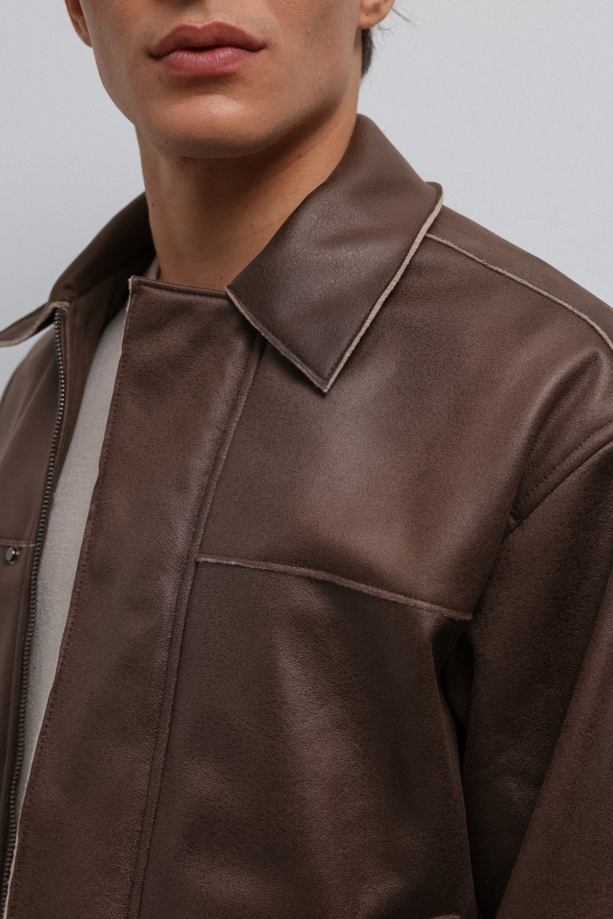 Antioch Relax Fit Synthetic Leather Men's Jacket