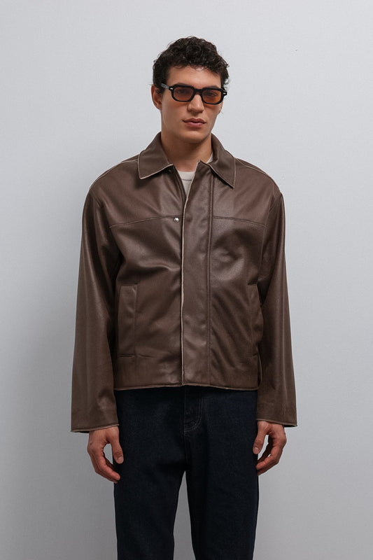 Antioch Relax Fit Synthetic Leather Men's Jacket