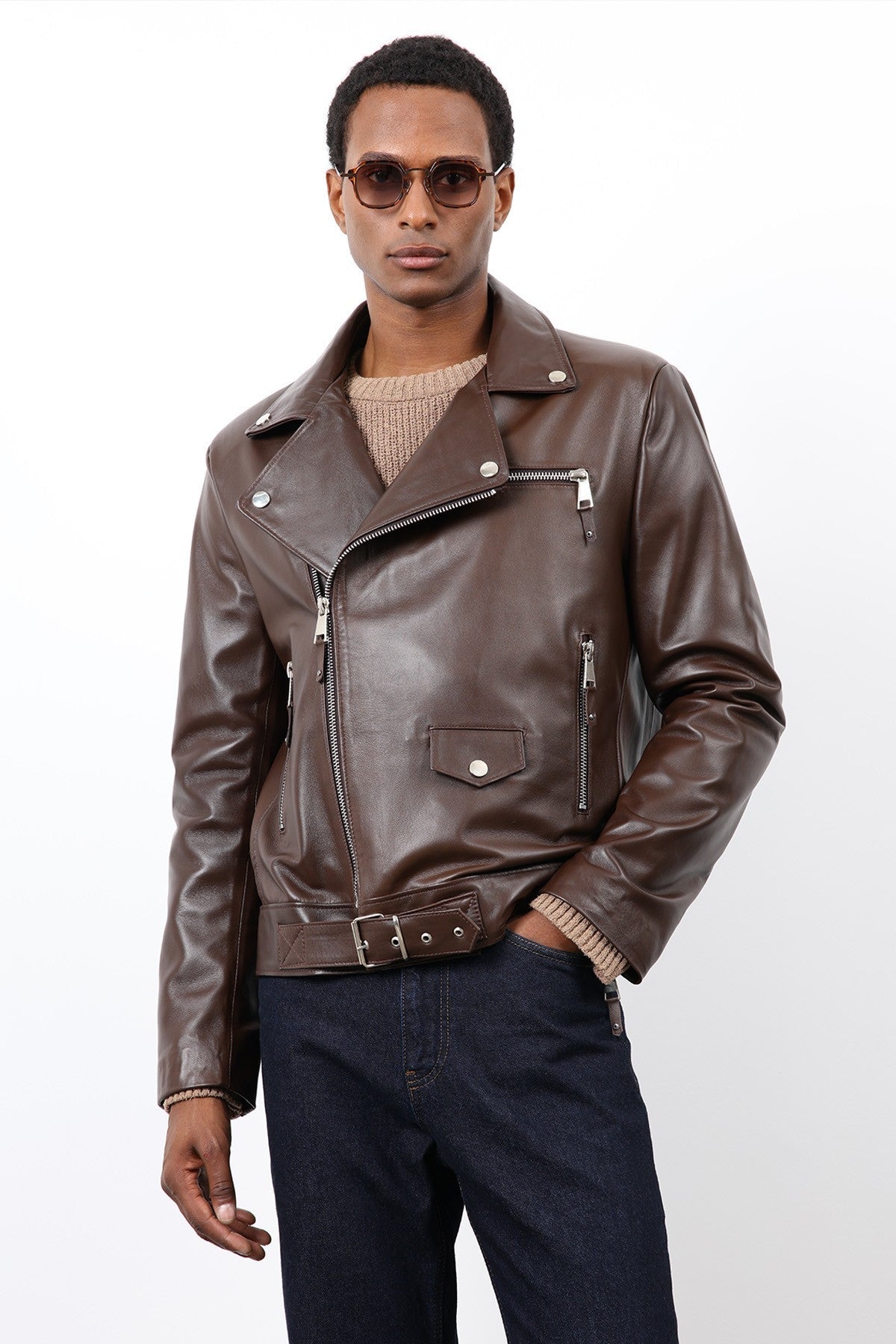 Antioch 100% Leather Biker Jacket