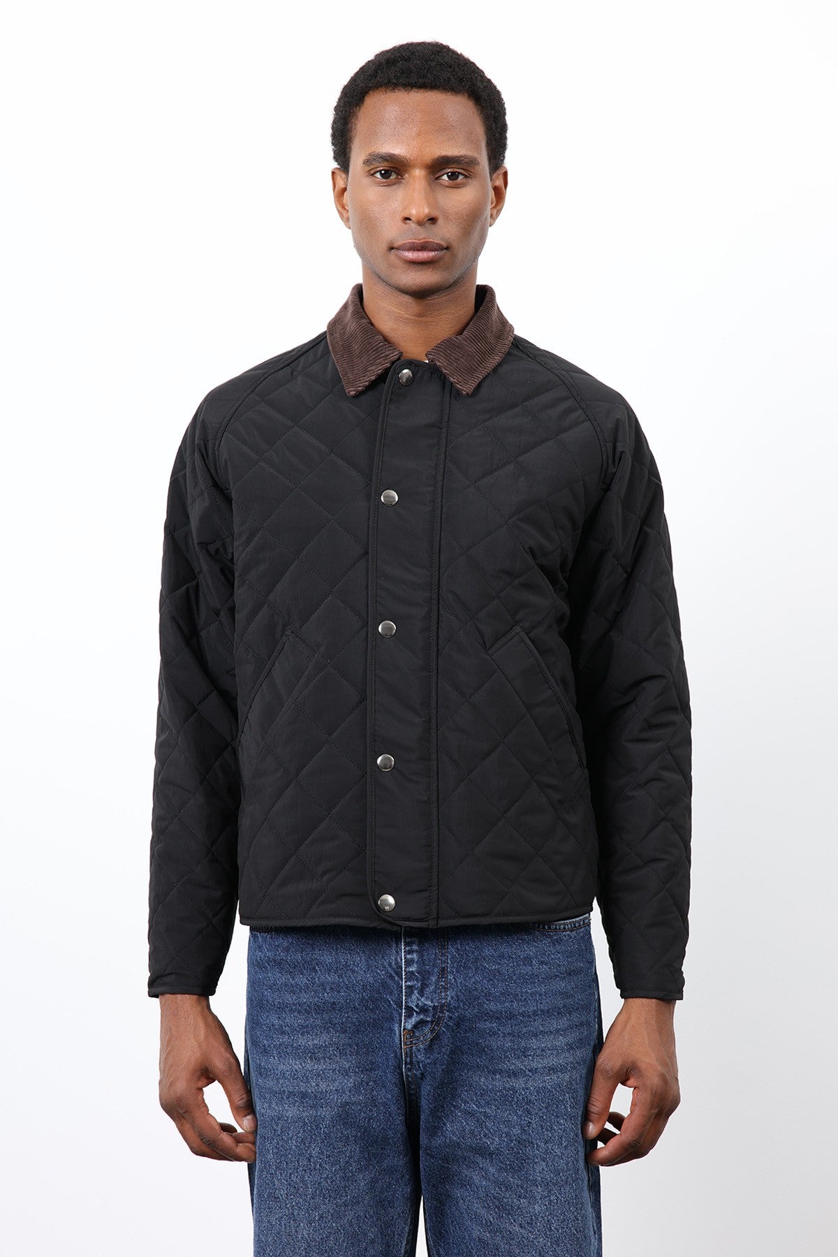 Antioch Men's Jacket with Contrast Collar and Baklava Pattern