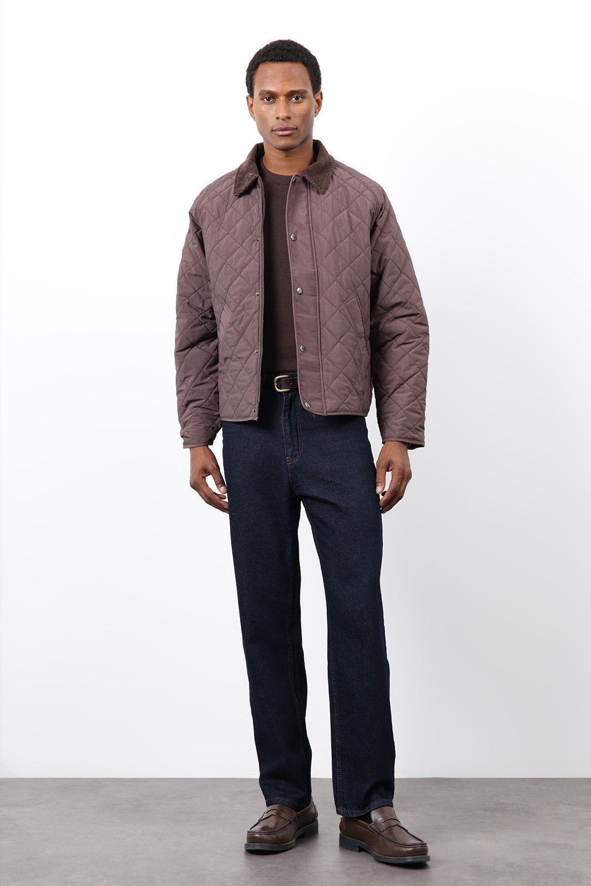 Antioch Men's Jacket with Contrast Collar and Baklava Pattern