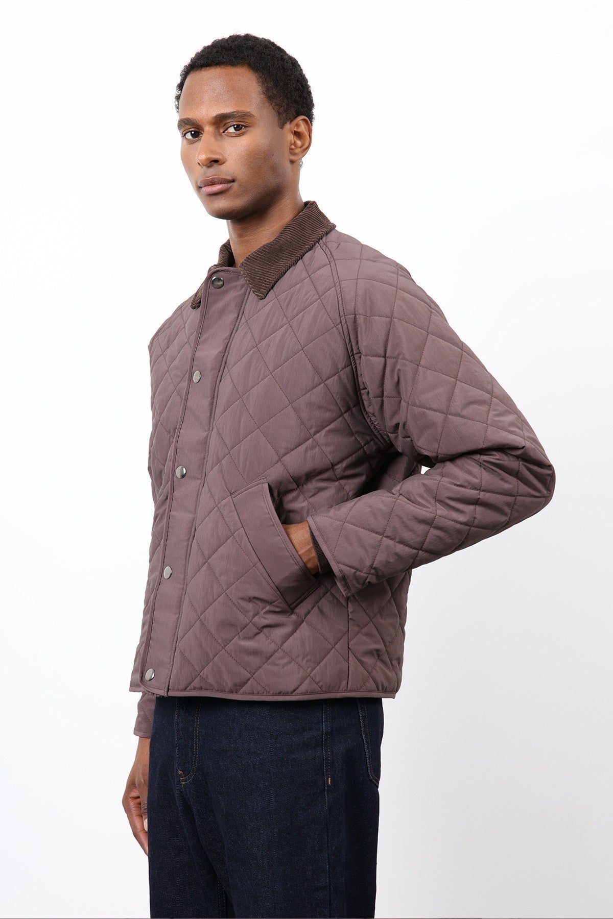 Antioch Men's Jacket with Contrast Collar and Baklava Pattern