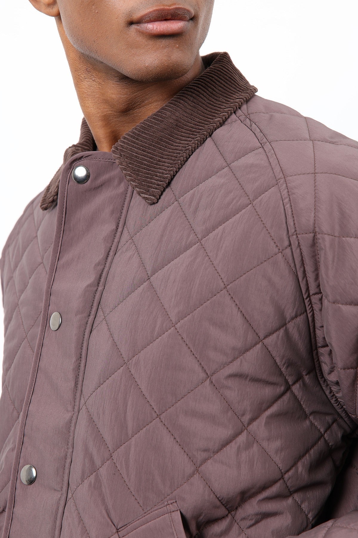 Antioch Men's Jacket with Contrast Collar and Baklava Pattern