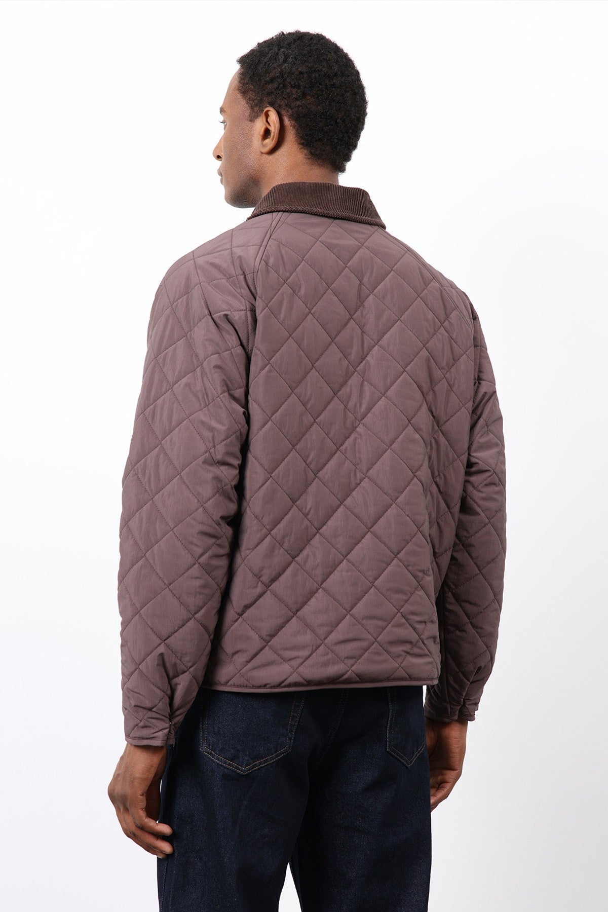 Antioch Men's Jacket with Contrast Collar and Baklava Pattern