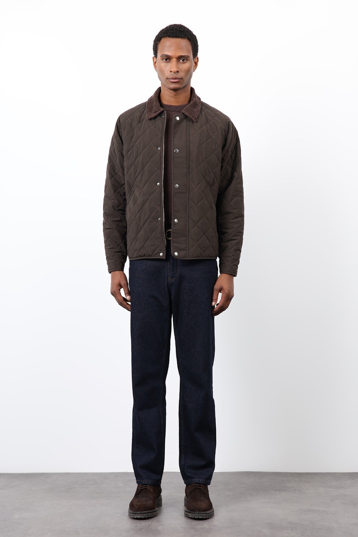 Antioch Men's Jacket with Contrast Collar and Baklava Pattern