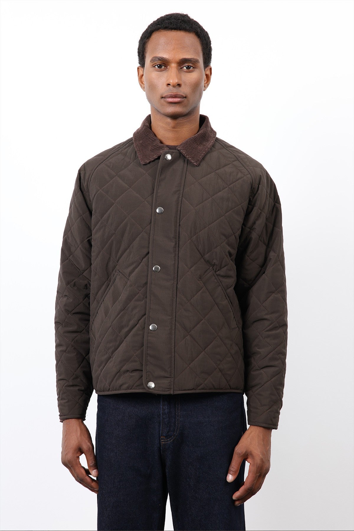 Antioch Men's Jacket with Contrast Collar and Baklava Pattern